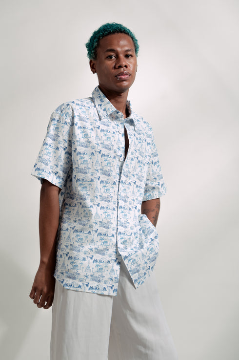 EMGEE by Get Spotted: Beni Buttondown in Toile de Pinoy Fabric